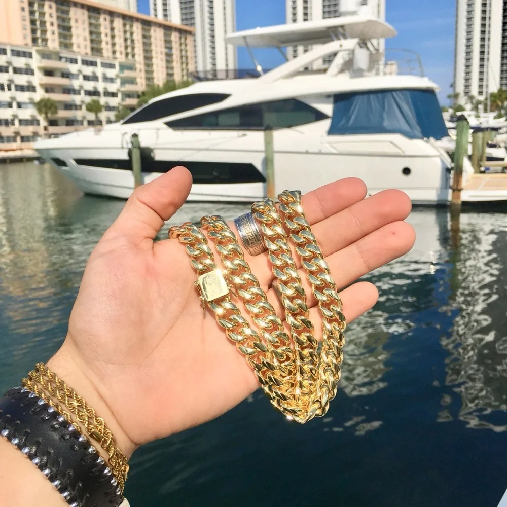 DE ROSSI CUBAN LINK 18K GOLD NEW CHAIN MADE IN ITALY *****LIFETIME WARRANTY*****
